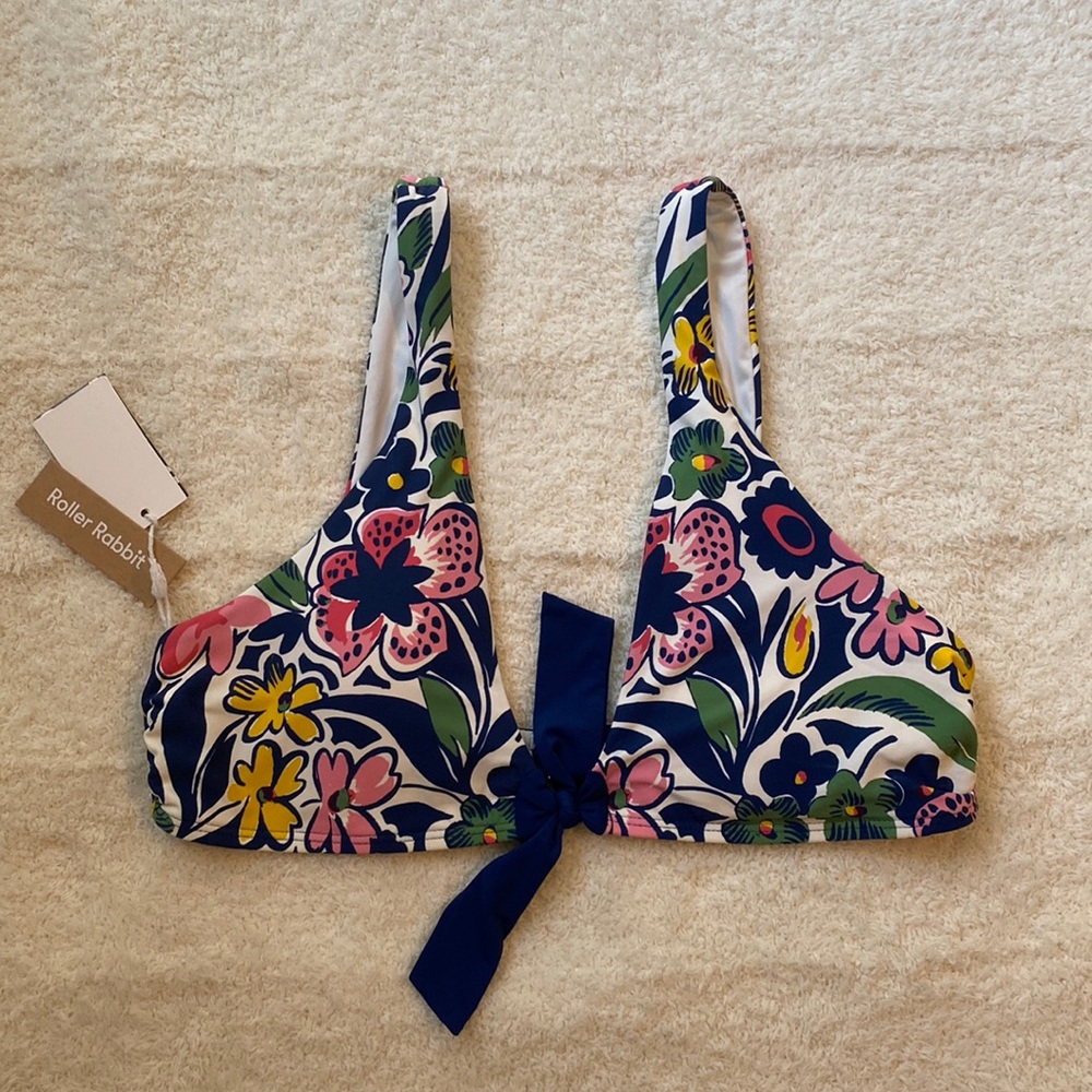 NWT! Roller Rabbit bikini top sz M